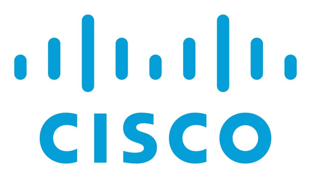Cisco logo featuring blue vertical lines symbolizing networking, followed by the word "CISCO" in blue.