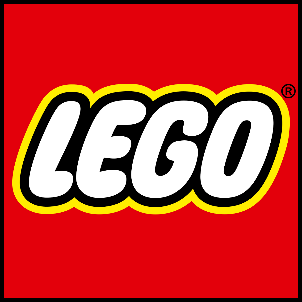 LEGO logo featuring the brand name "LEGO" in white, bold letters against a red background.